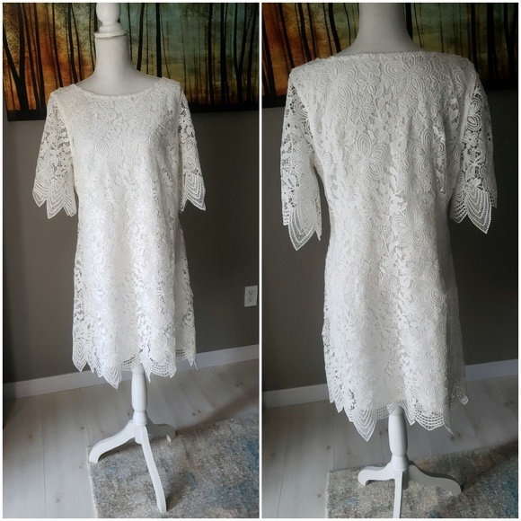 Anthropologie Charleston Scalloped Lace Dress - Picture 2 of 8